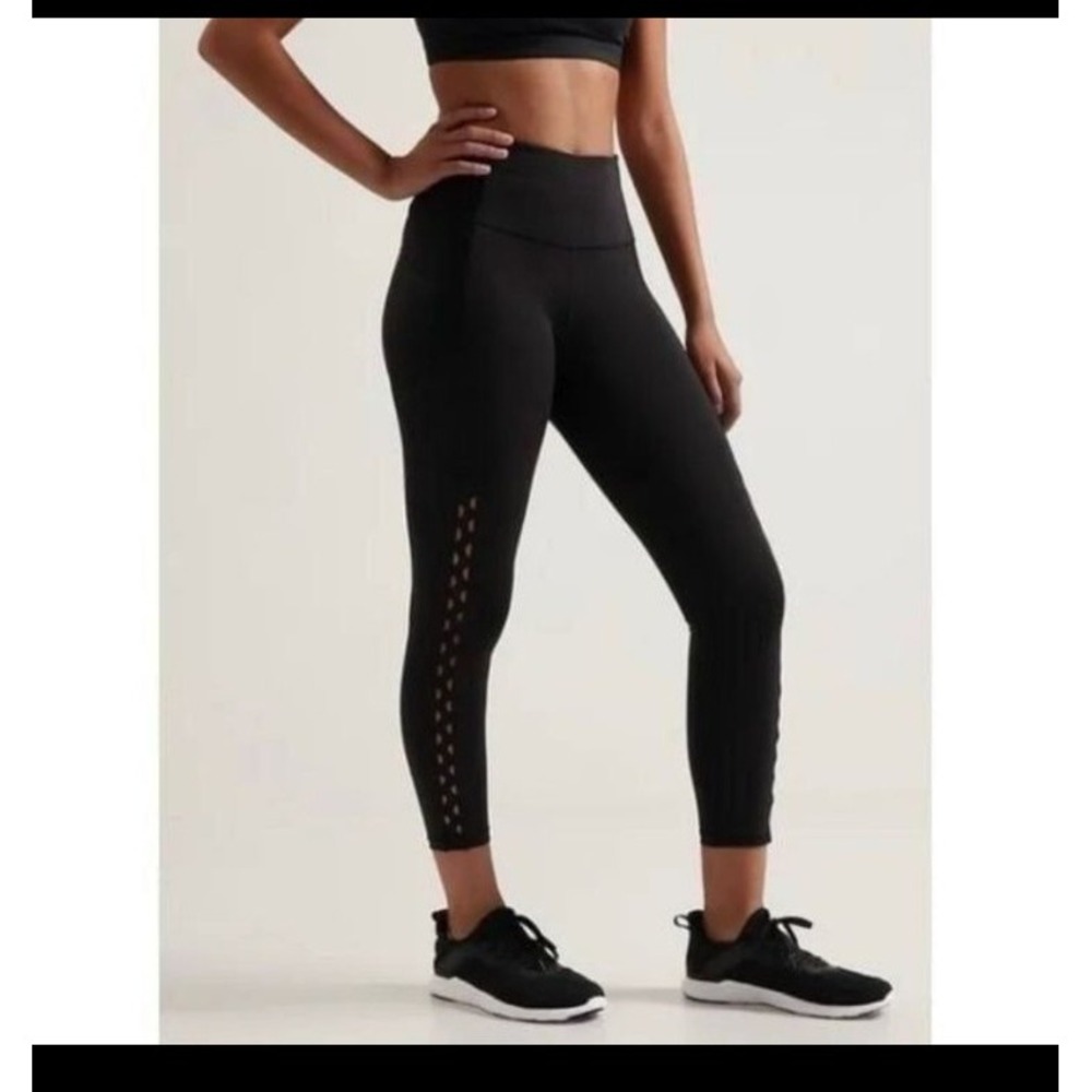 Athleta Ultimate Stash Craft Black Leggings 7/8 Tight Size Small work out‎